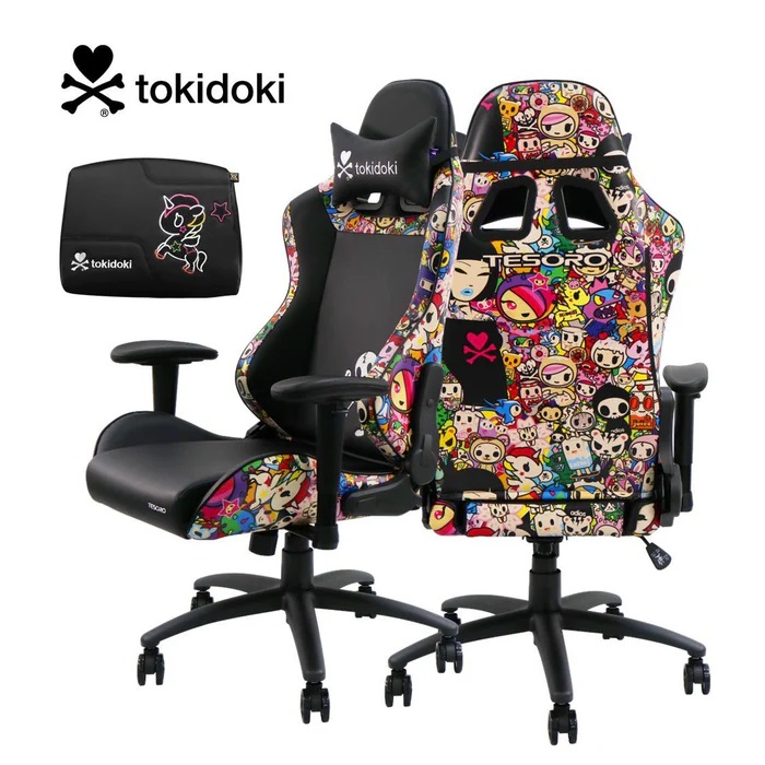 【全新升級】Tokidoki聯名款電競椅-塗鴉彩色 | 街頭黑白 附Tokidoki腰枕升級版 (熱銷預購中，預計七月初陸續出貨)