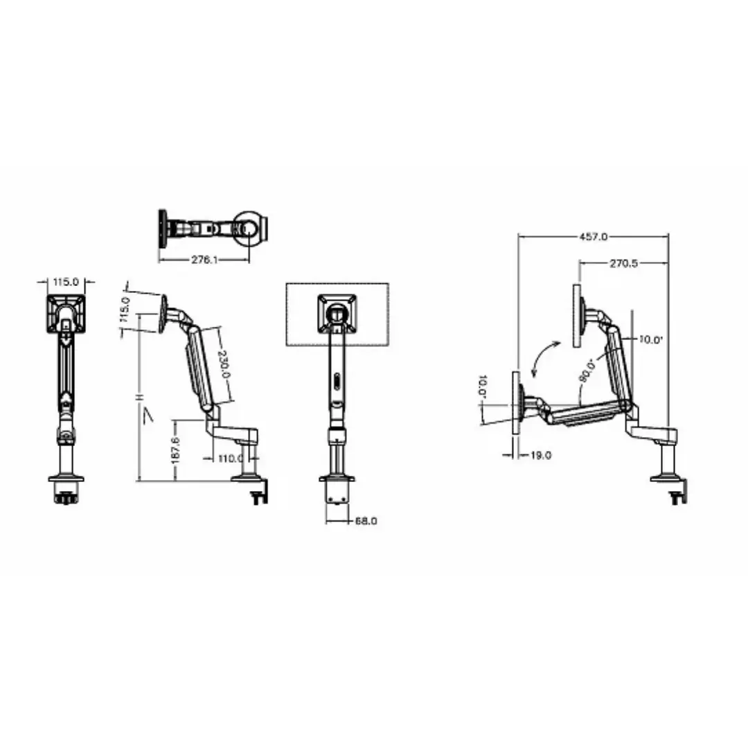 單螢幕單臂支架｜人體工學32吋支架