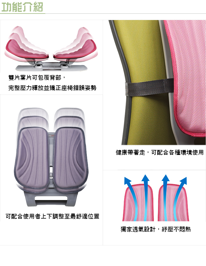 Duorest DR-912 人體工學雙背腰靠 04