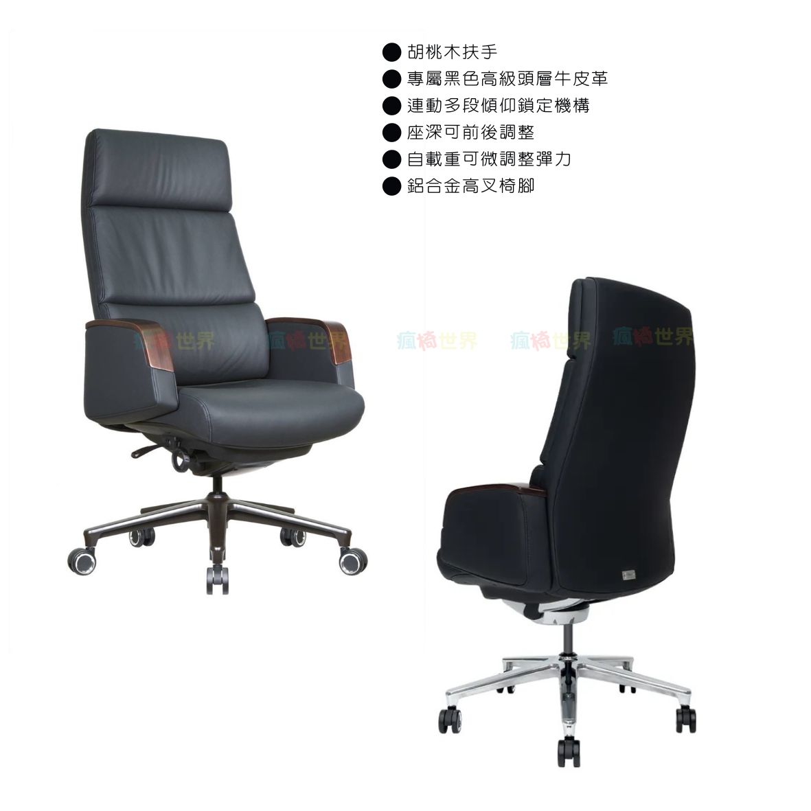 ALPHA 阿法人體工學皮革主管椅 | 辦公椅 | 主管皮椅 | 高級主管椅:圖片 2